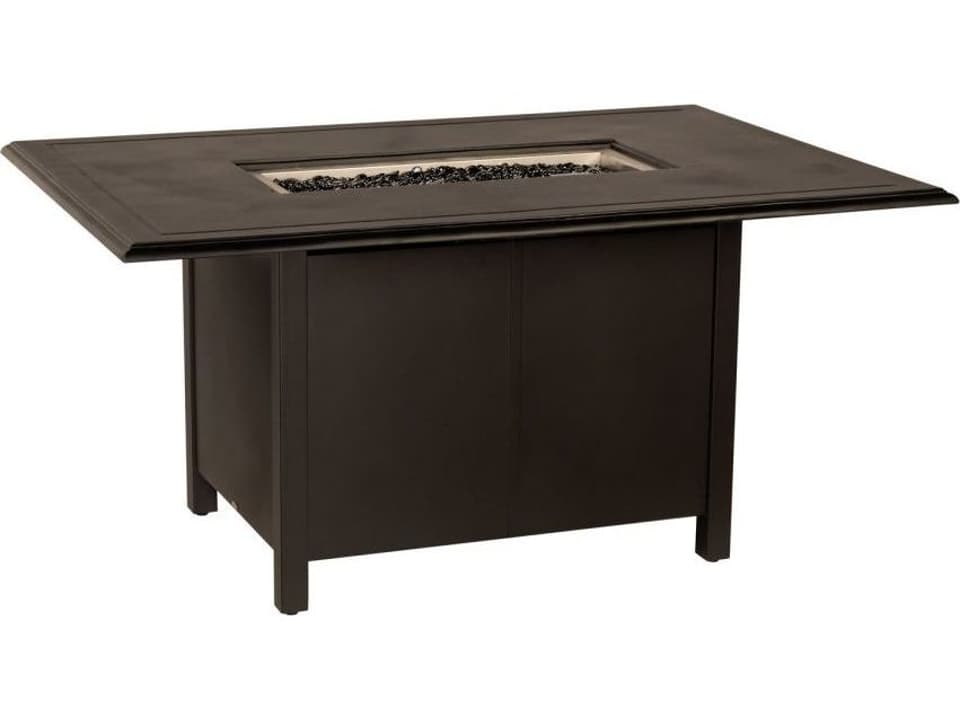 Solid Cast 60-Inch Rectangular Chat Height Fire Pit Table