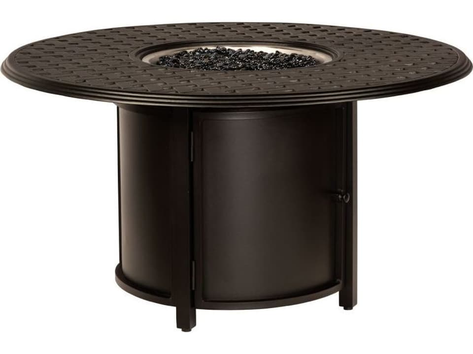 Thatch 48-Inch Round Aluminum Chat Height Fire Pit Table