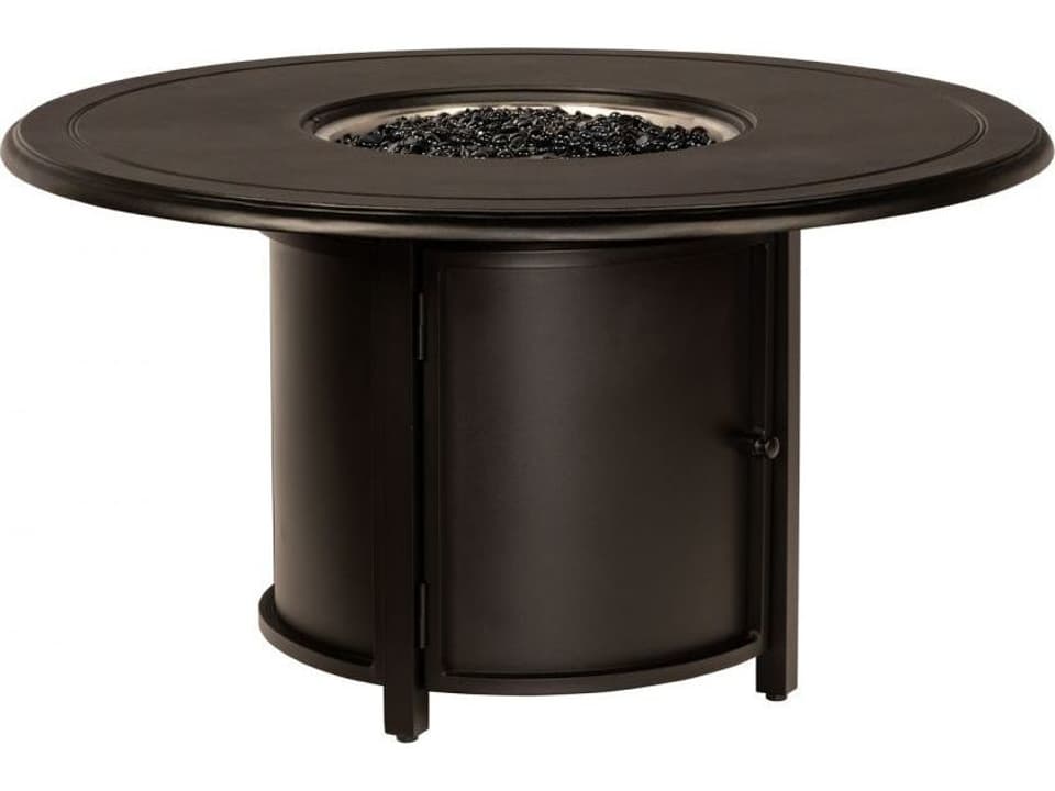 Solid Cast 48-Inch Round Chat Height Fire Pit Table
