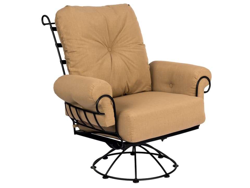 Terrace Cushion Wrought Iron Swivel Rocker Lounge Chair