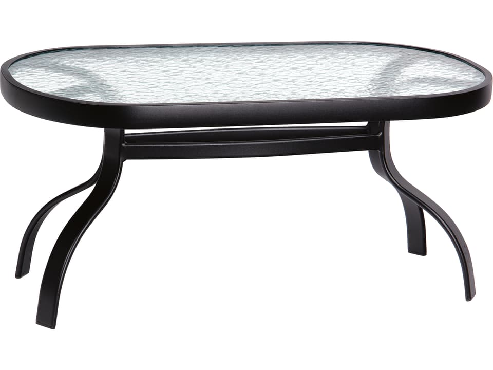 Deluxe Oval Coffee Table with Obscure Glass Top