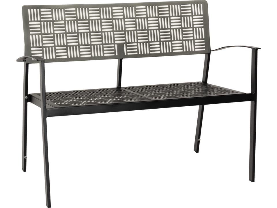 New Century 2-Person Stackable Wrought Iron Bench with Cushion