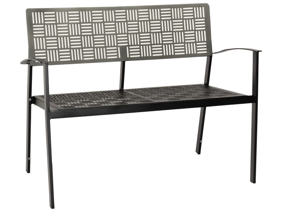 New Century 2-Person Stackable Wrought Iron Outdoor Patio Bench with Cushion