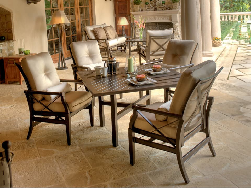 Andover Cushion Aluminum Outdoor Patio Dining Set