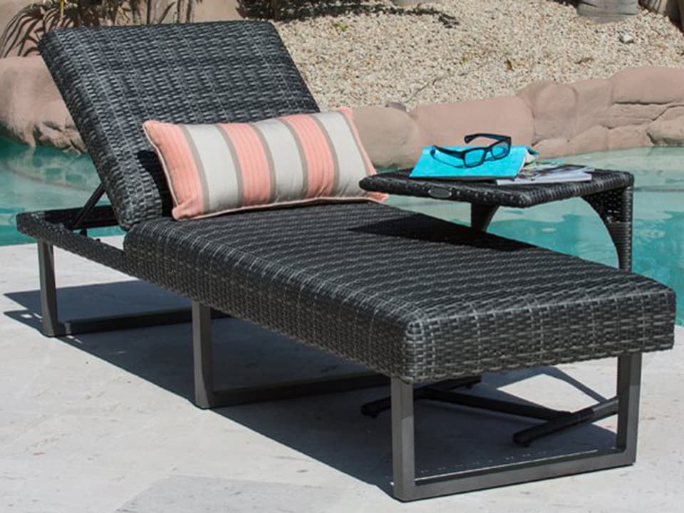 Harper Wicker Charcoal Gray Patio Lounge Set