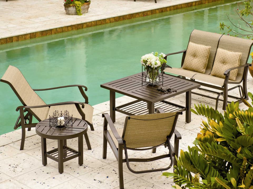 Cortland Sling Aluminum Patio Lounge Set