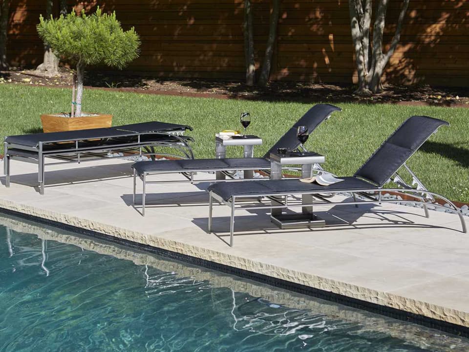 Metropolis Padded Sling Aluminum Patio Lounge Set