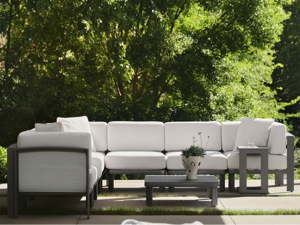 Metropolis Cushion Aluminum Sectional Outdoor Lounge Set