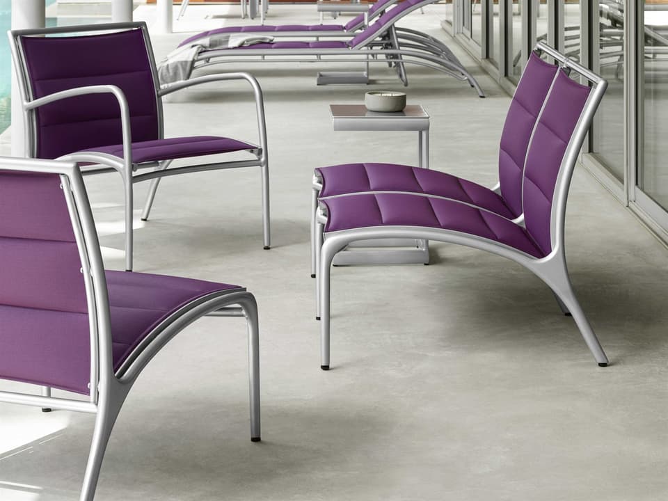 Orion Padded Sling Aluminum Outdoor Lounge Set