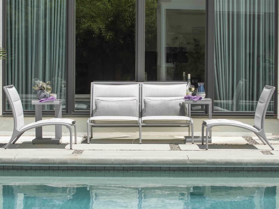 Orion Padded Sling Aluminum Outdoor Lounge Set