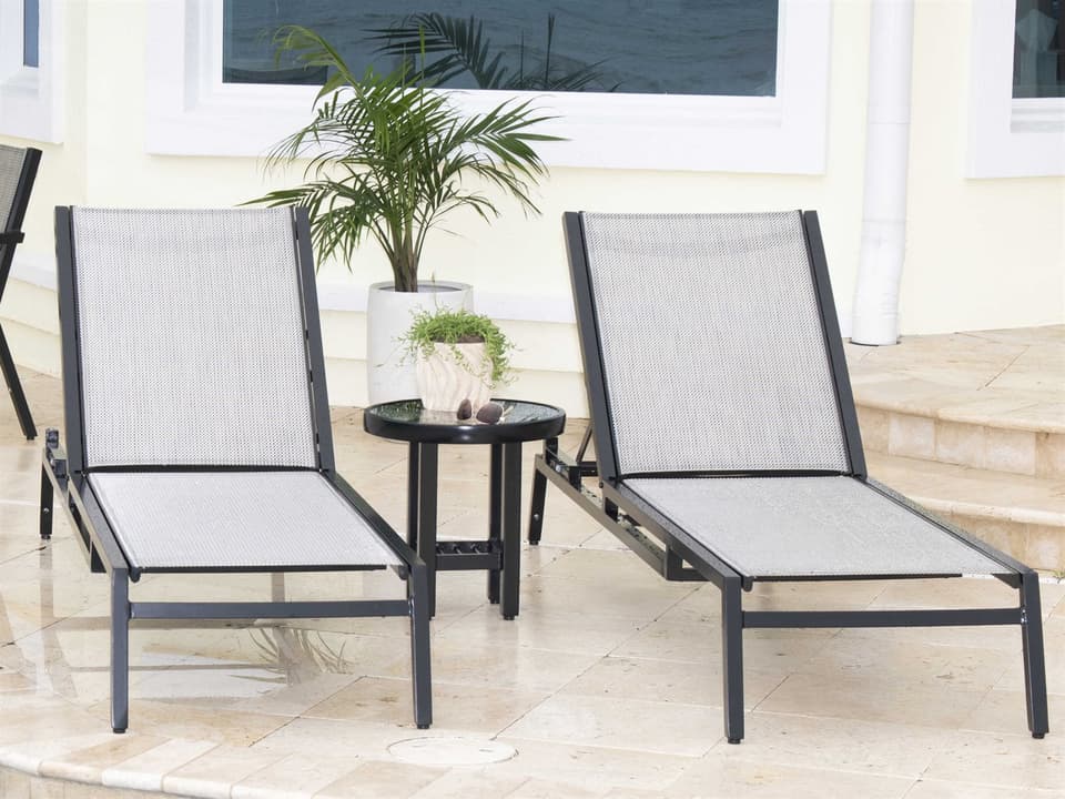 Palm Coast Sling Aluminum Outdoor Patio Lounge Set