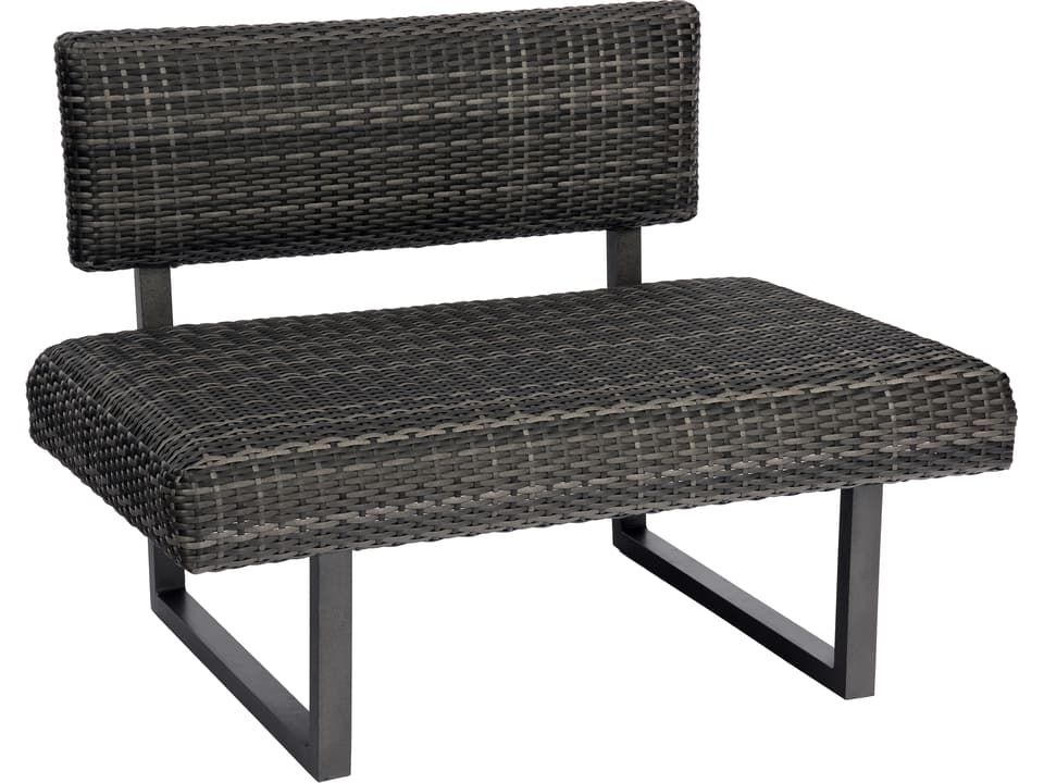Harper Wicker Lounge Chair in Charcoal Gray