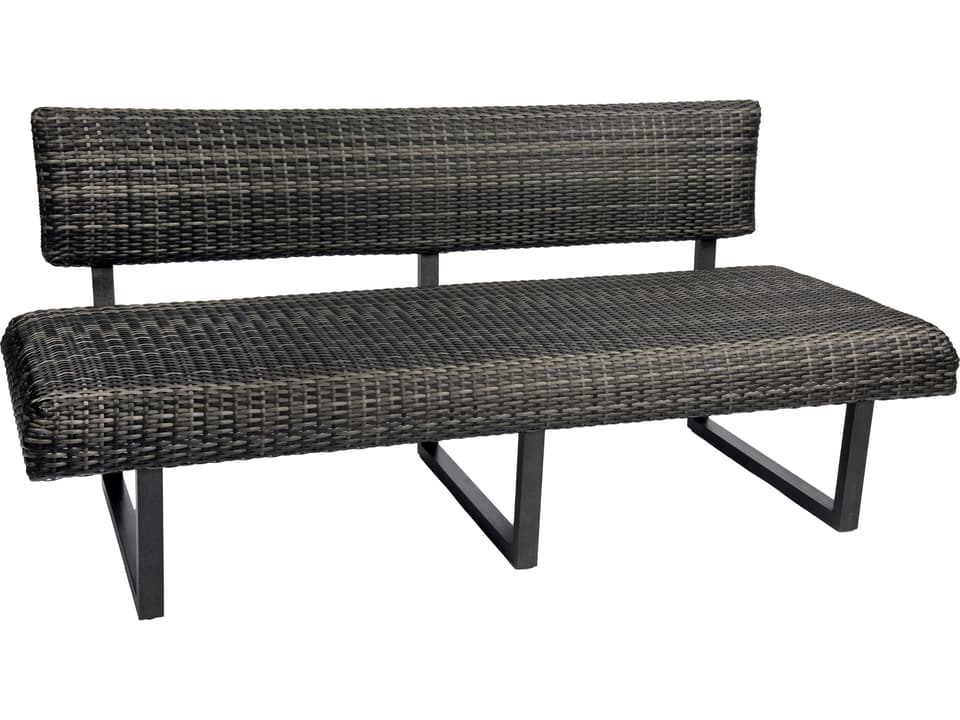 Harper Outdoor Wicker Loveseat in Charcoal Gray with HDPE Wicker