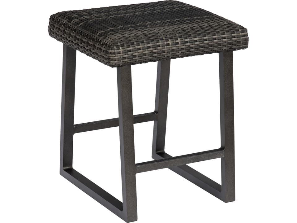 Harper Backless Wicker Counter Stool in Charcoal Gray