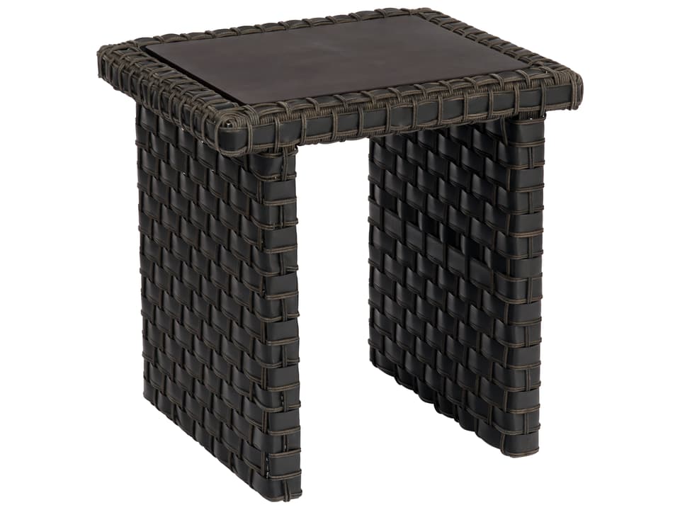 Cooper Wicker Rectangular End Table in Amazon Mahogany