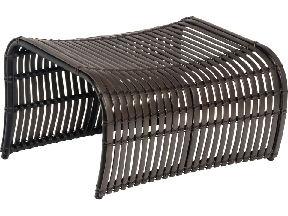 Loft HDPE Wicker Ottoman in Cocoa