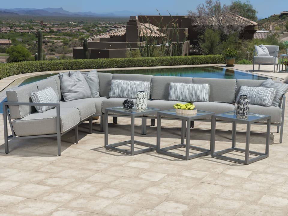 Salona Cushion By Joe Ruggiero Aluminum Sectional Patio Lounge Set