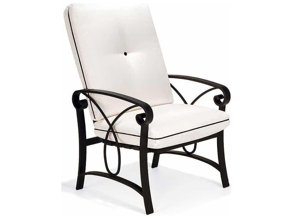 Palazzo Aluminum Cushion High Back Arm Outdoor Dining Chair
