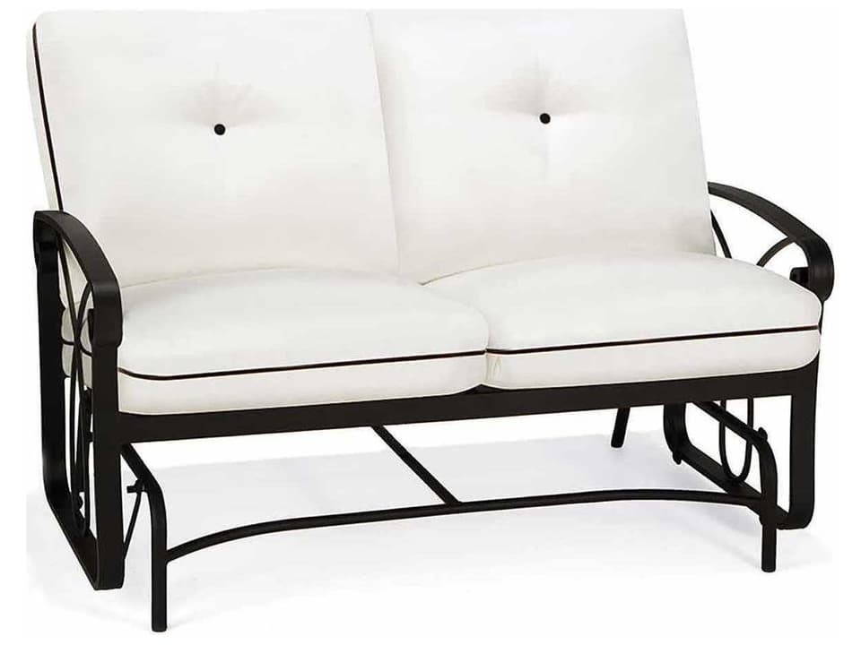 Palazzo Cushion Aluminum Arm Loveseat Glider