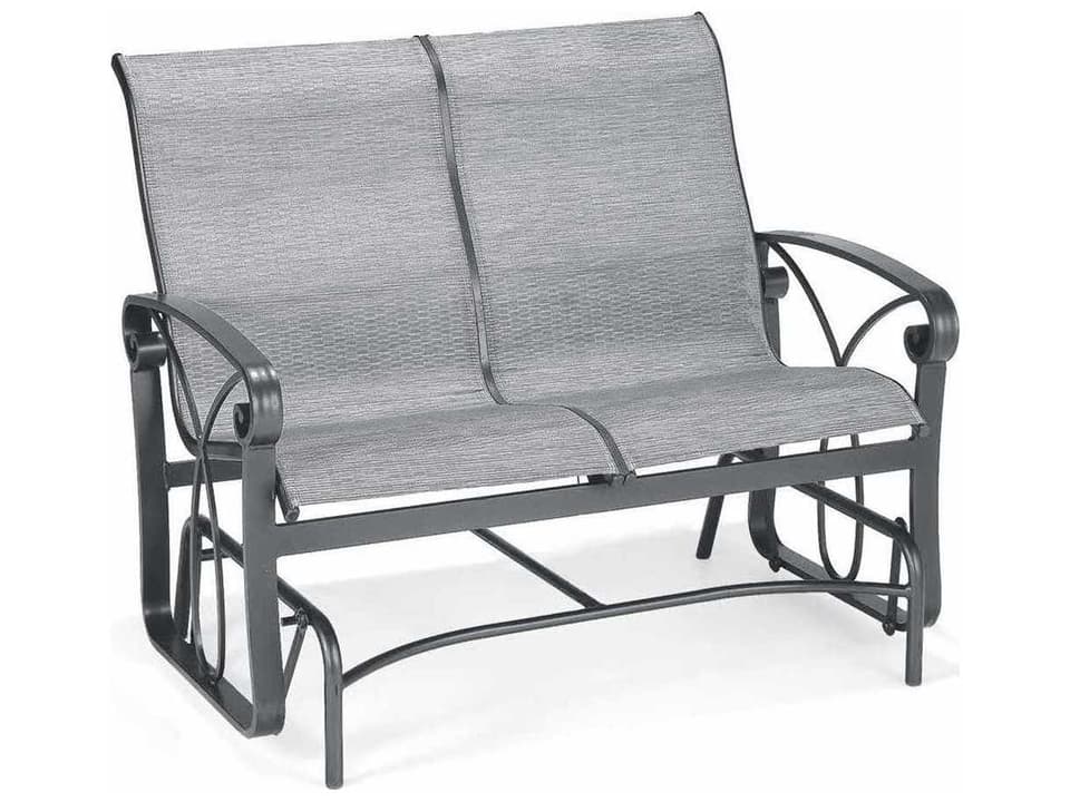 Palazzo Sling Aluminum Arm Outdoor Patio Loveseat Glider