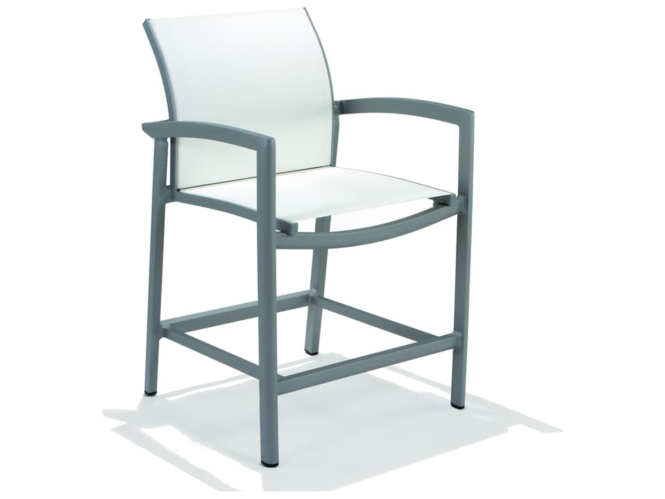 Whitlock Sling Aluminum Counter Height Stool with Armrests