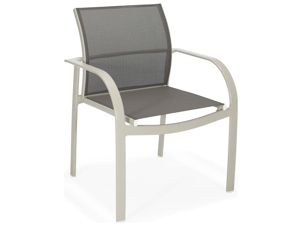 Coral Reef Sling Aluminum Nesting Dining Arm Chair