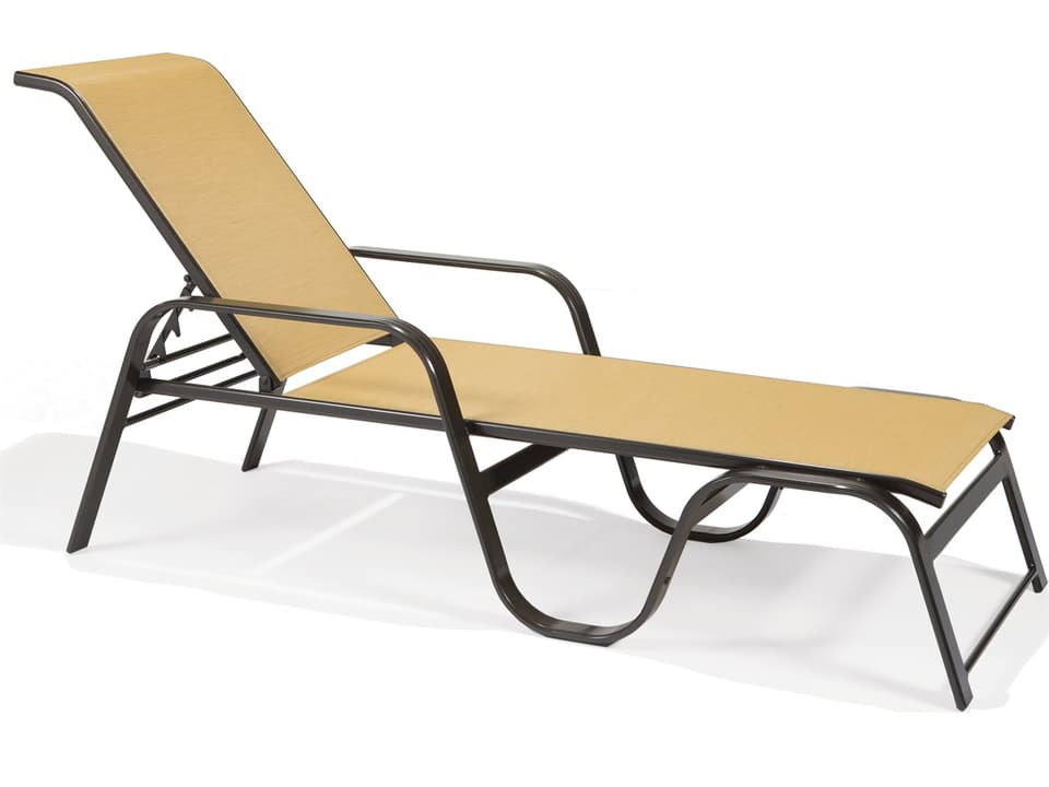 Key West Sling Aluminum Arm Stackable Outdoor Chaise Lounge