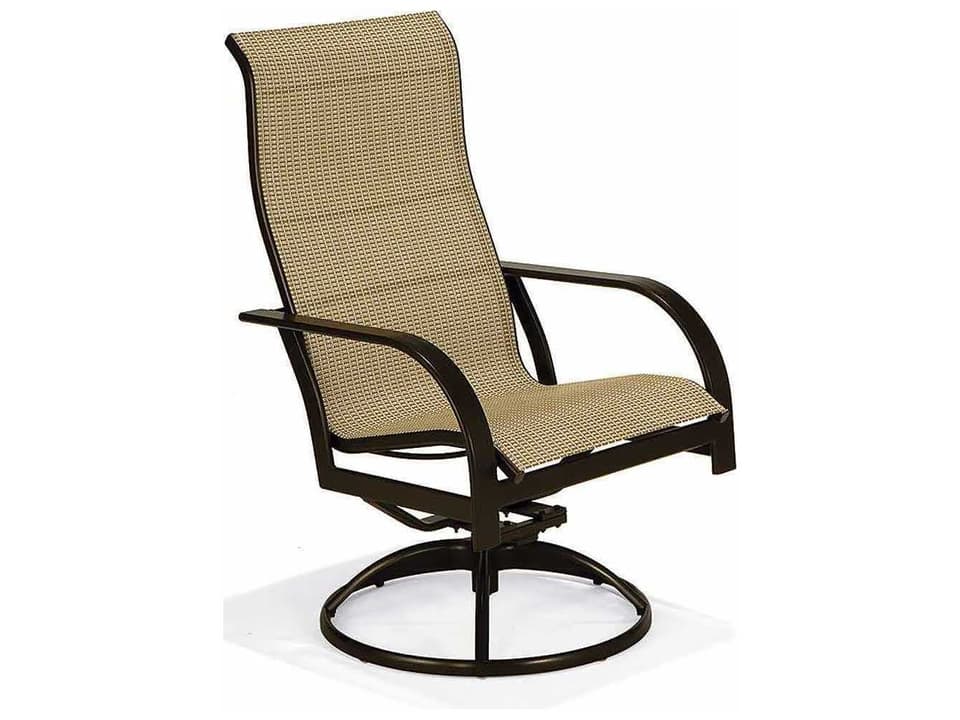 Key West Sling Aluminum Ultimate High Back Swivel Tilt Arm Outdoor Dining Chair