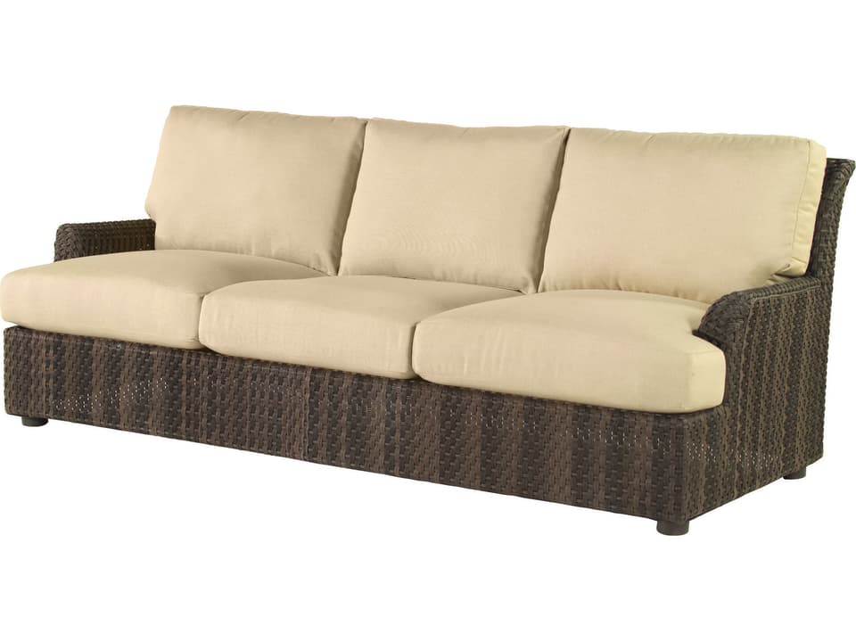 Aruba 3-Seat Outdoor Wicker Sofa in Amazon Mahogany