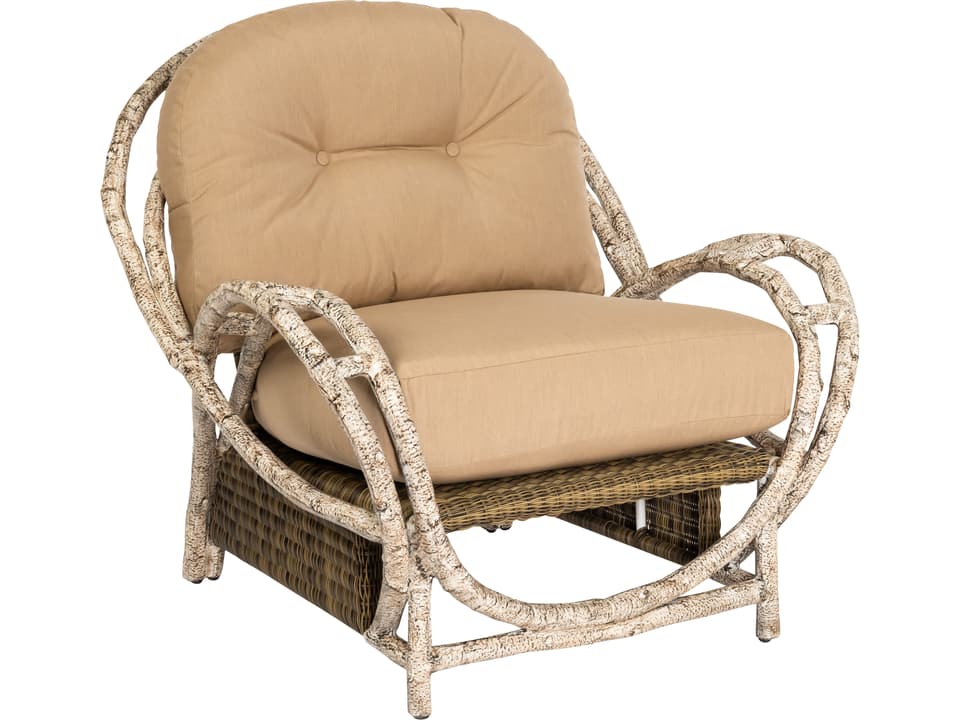 Whitecraft River Run Wicker Antique Palm Butterfly Outdoor Lounge Chair