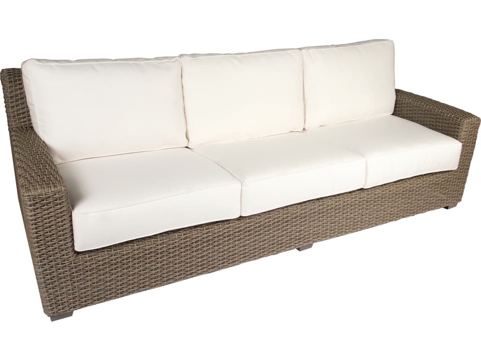 Whitecraft Augusta Wicker Aged Teak Outdoor Sofa