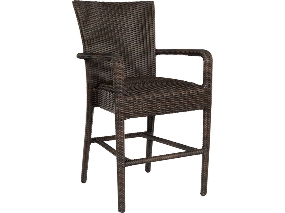 Whitecraft All Weather Wicker Padded Seat Outdoor Counter Stool with Arms