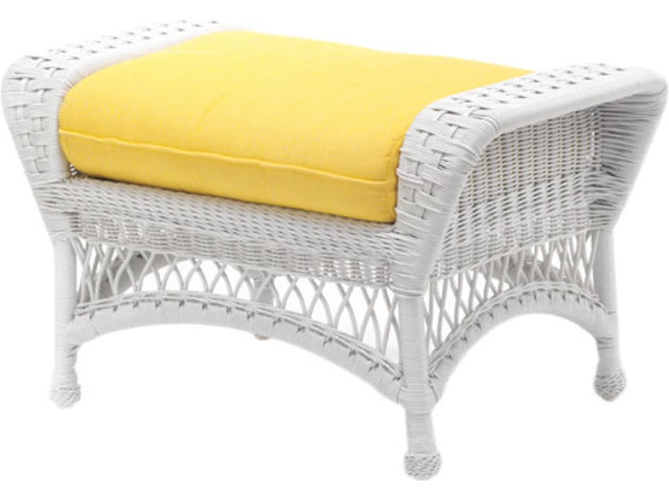 Sommerwind Wicker Outdoor Ottoman with Cushion