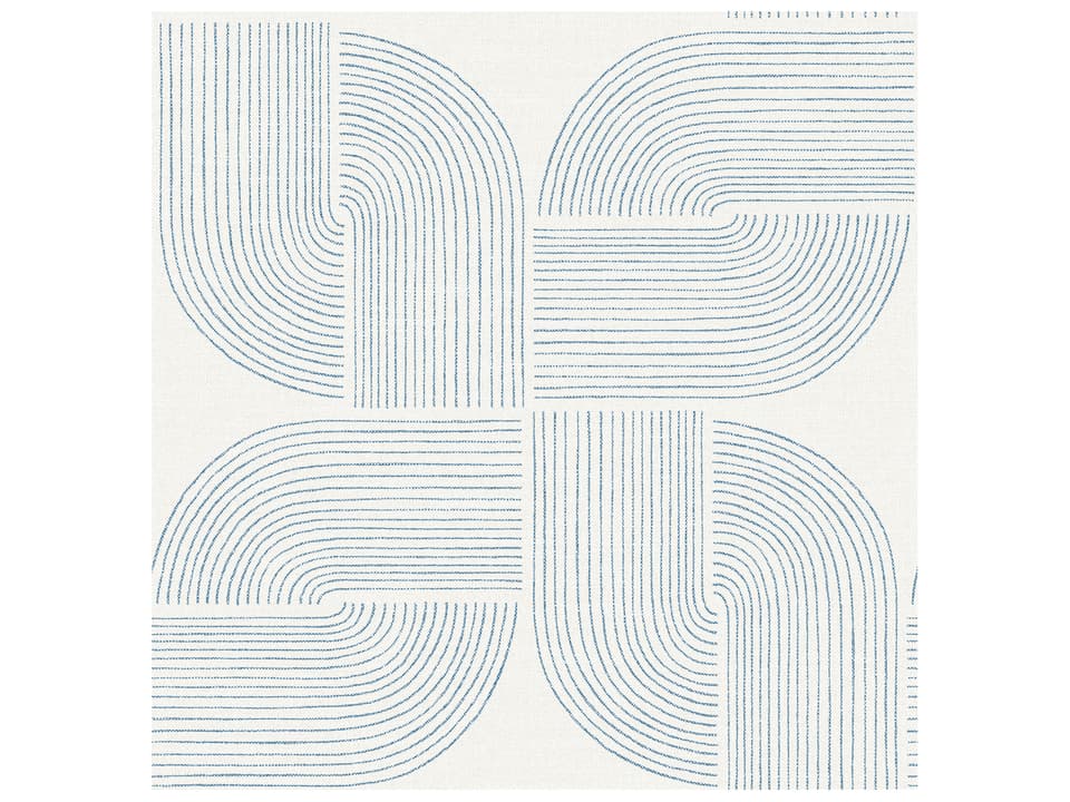Drew & Jonathan Home Fifth Edition Dark Blue Spiral Arches Wallpaper