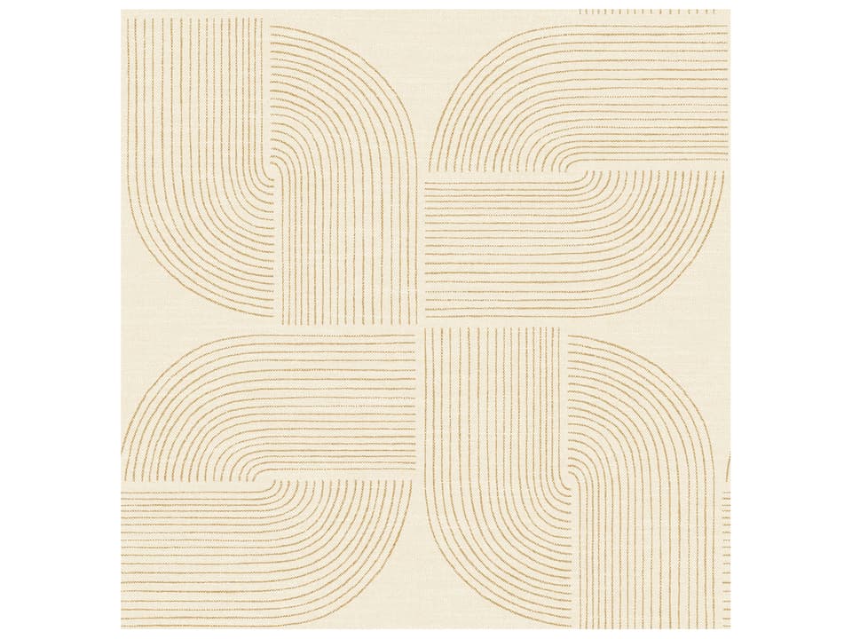 Drew & Jonathan Home Fifth Edition Wheat Spiral Arches Wallpaper