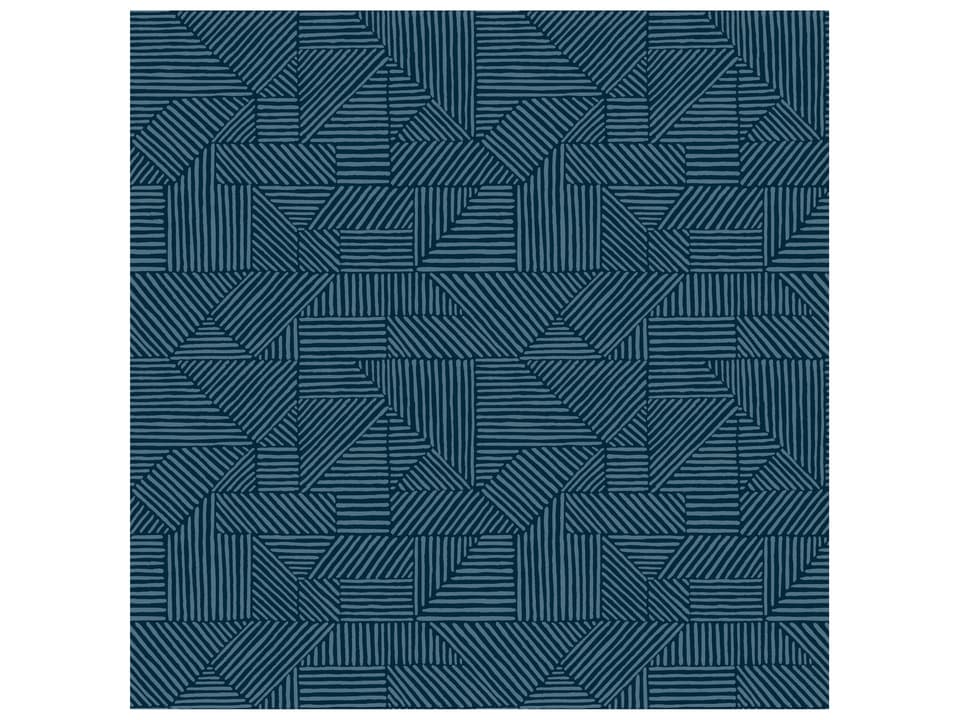 Drew & Jonathan Home Fifth Edition Dark Blue Block Geometric Wallpaper