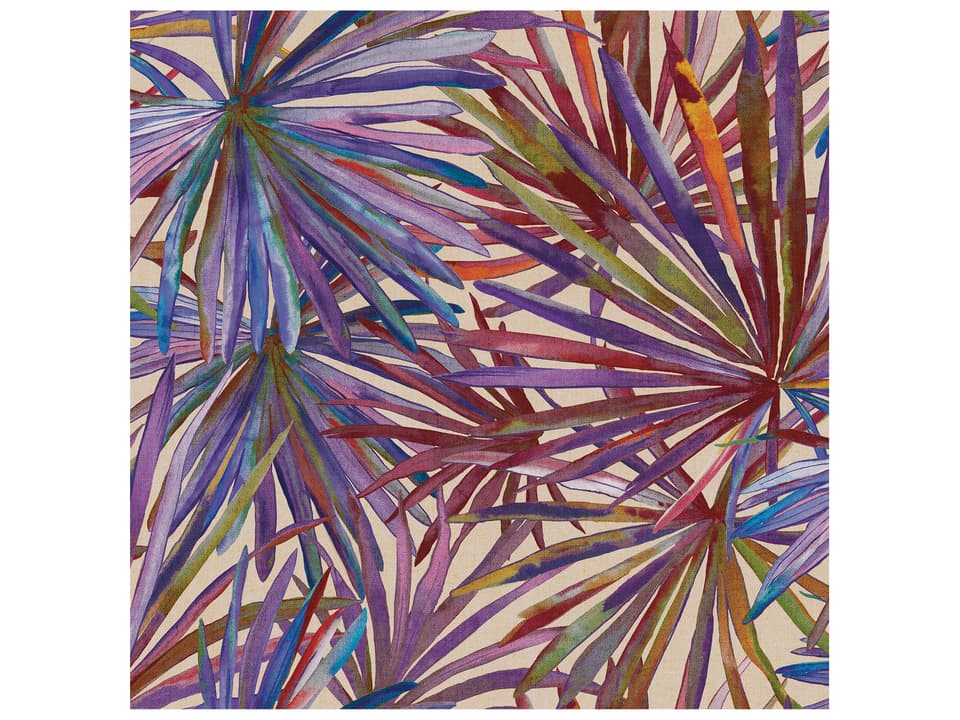 Portofino Purple Palm Leaf Wallpaper