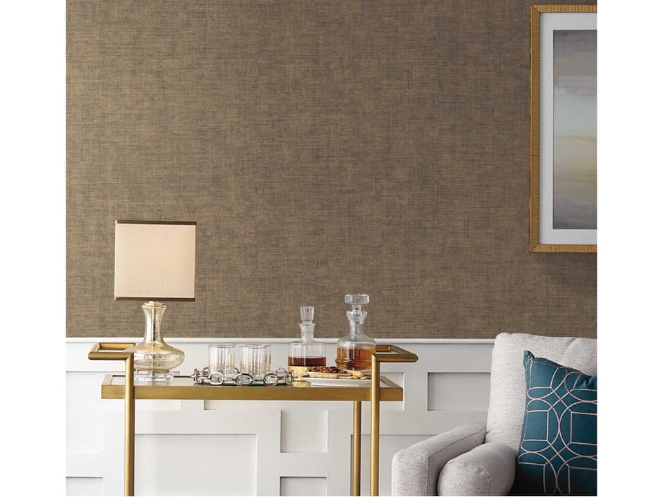 Signature Textures Brown Tabby Weave Texture Wallpaper
