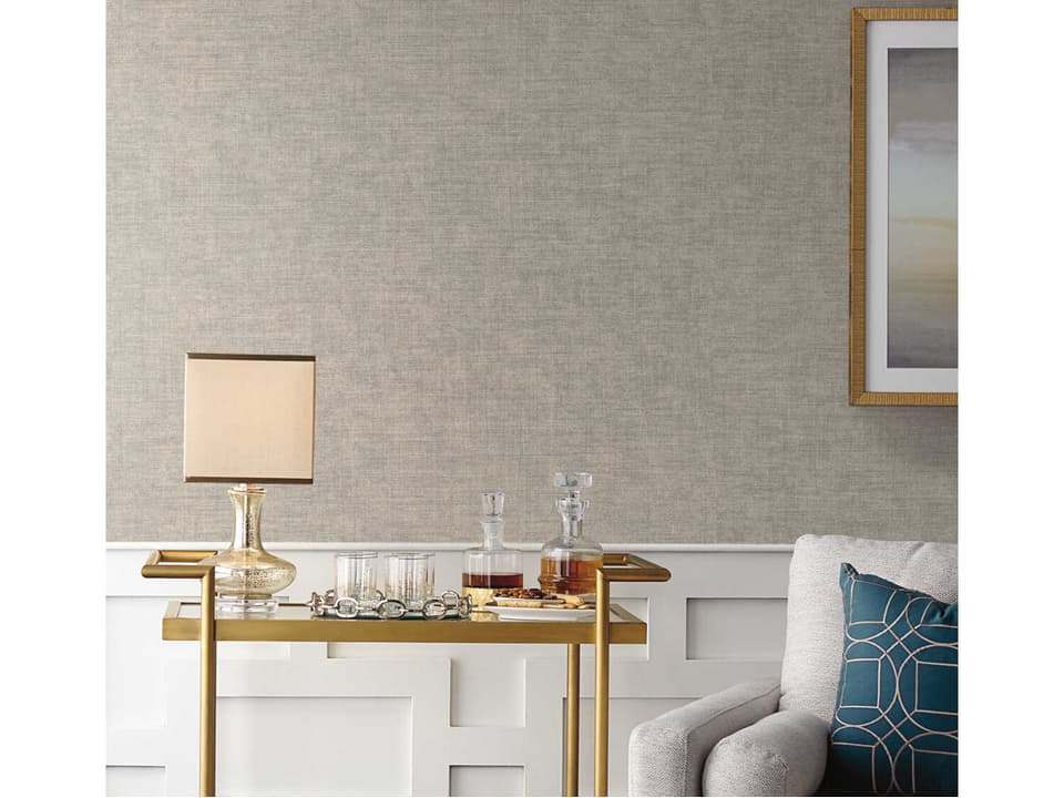 Signature Textures Grey Tabby Weave Texture Wallpaper