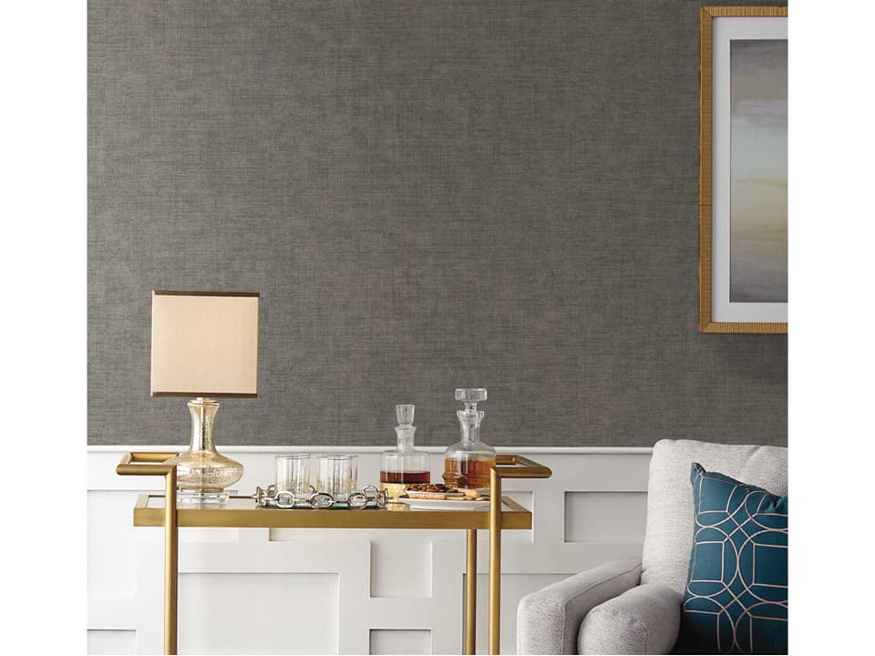 Signature Textures Grey Tabby Weave Texture Wallpaper
