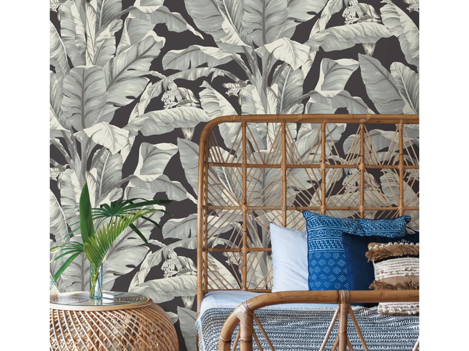 Black & White Resource Library Black White Banana Leaf Wallpaper