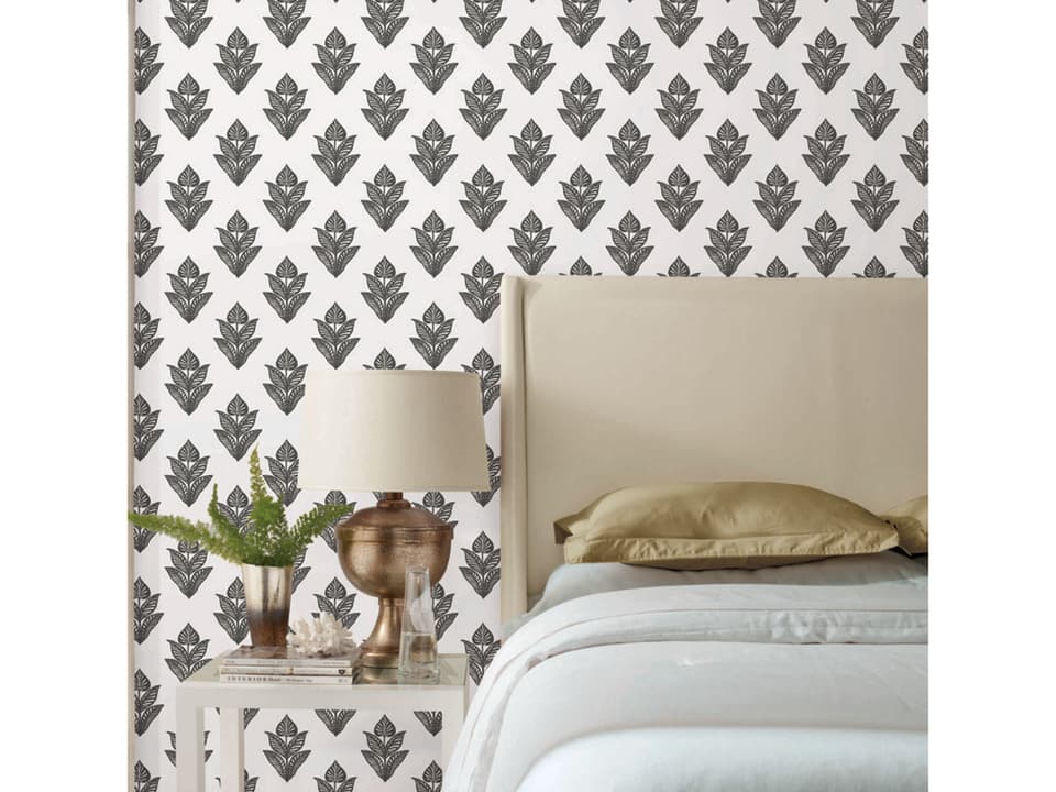 Black & White Resource Library Black White Lotus Motif Wallpaper