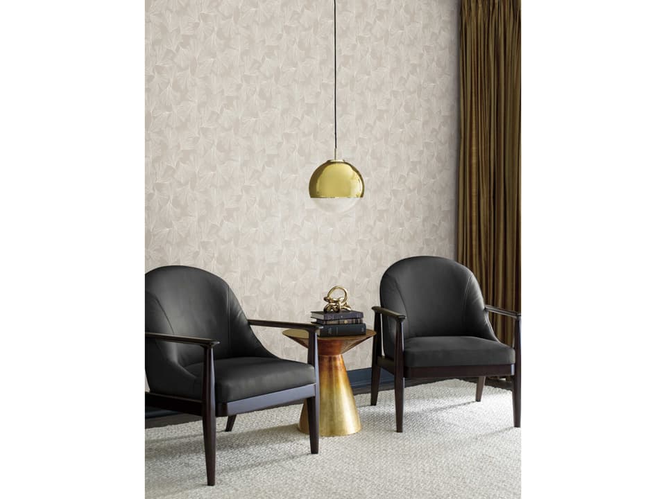 Antonina Vella Dazzling Dimensions Volume II Silver Ginkgo Toss Wallpaper