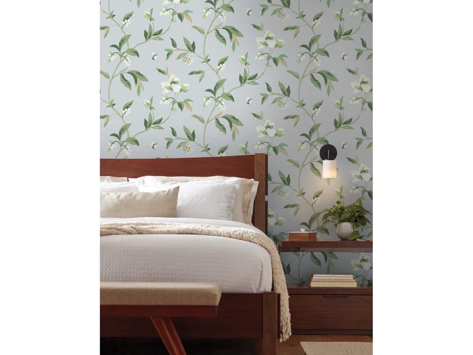 Greenhouse Blue Green Springtime Wallpaper