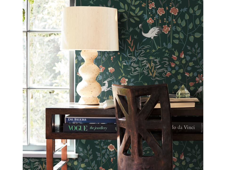 Ronald Redding Traveler Dark Green Aspen Wallpaper
