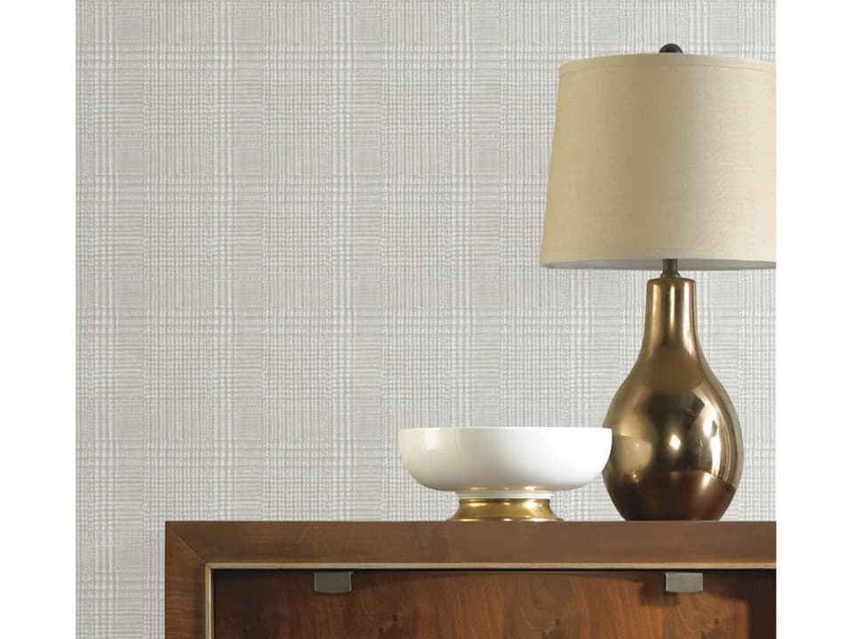 Ronald Redding Traveler Grey Shirting Plaid Wallpaper