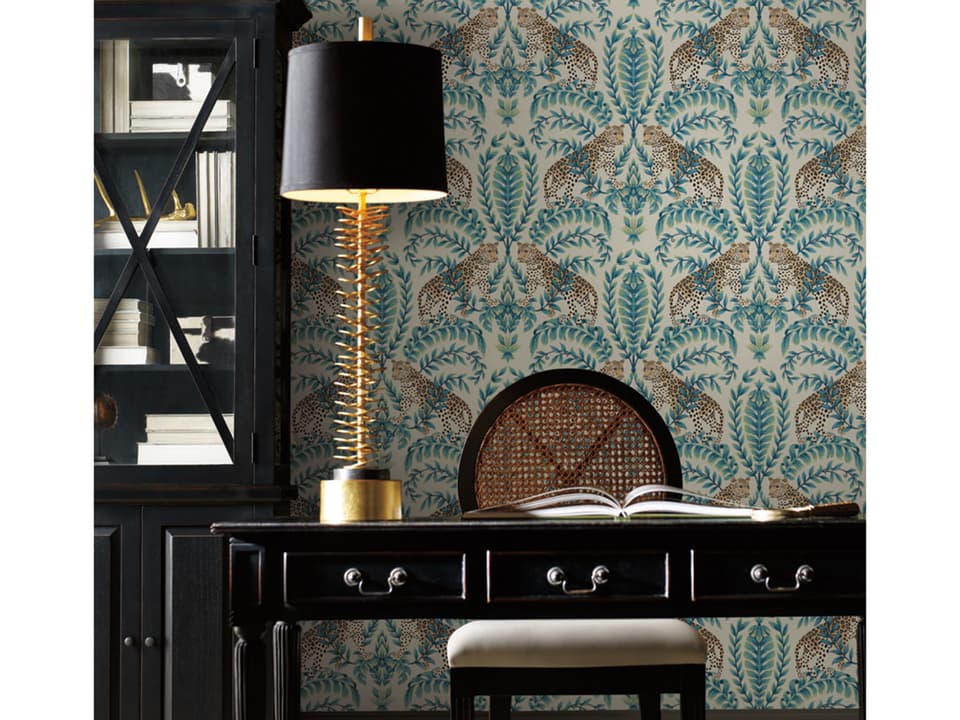 Ronald Redding 24 Karat Taupe Jungle Leopard Wallpaper