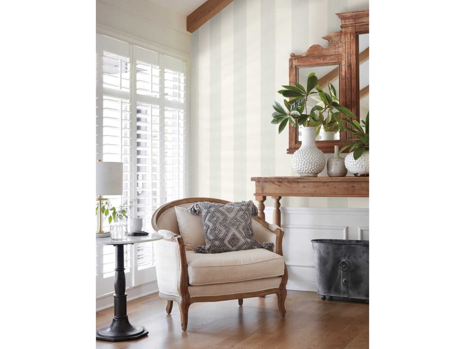 Magnolia Home Artful Prints & Patterns Blue Thread Stripe Wallpaper