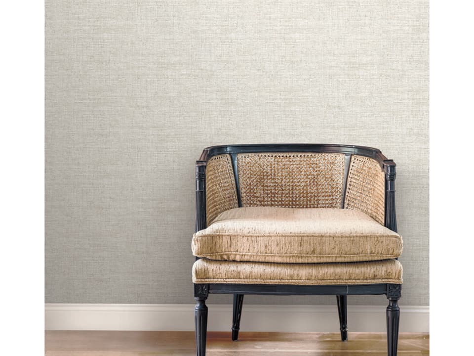 Mediterranean White Papyrus Weave Wallpaper