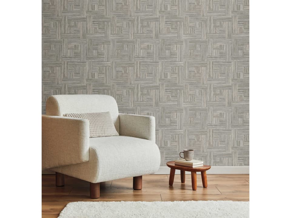 Natural Digest Brown Tesselle Wallpaper